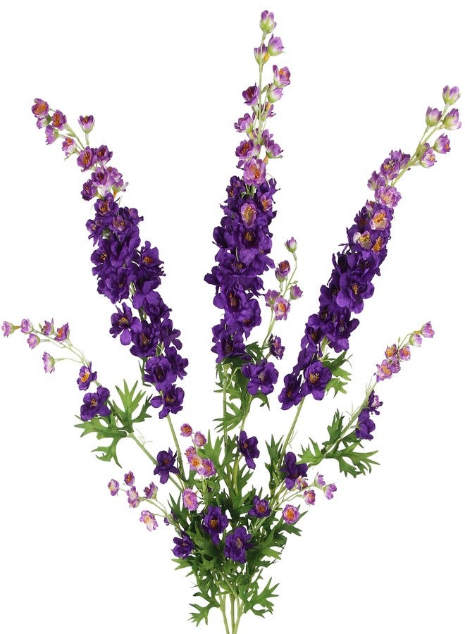 CITYES 3 Pcs Delphinium Artificial Flowers Bulk 35" Long Stem Silk Larkspur Flowers Artificial Snapdragon Flower Stems Purple Faux Bouquet for Tall Vase Floral Arrangements Home Outdoor Wedding Decor - Image 1